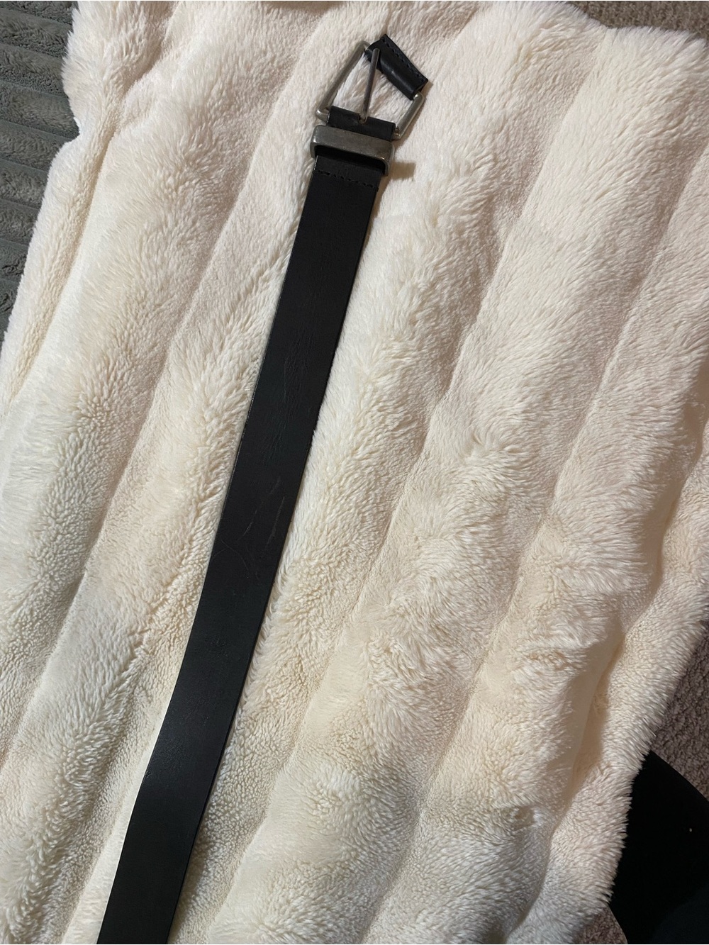 Free People Black Leather Belt with Silver Buckle